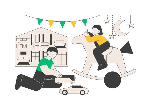 儿童游戏室抽象概念图片下载