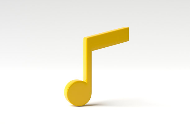 音乐笔记图标孤立的白色背景。旋律的象征。3D渲染，3D插图。图片下载
