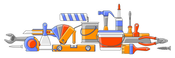 有修理工具的背景。建筑工业和商业设备。图片下载