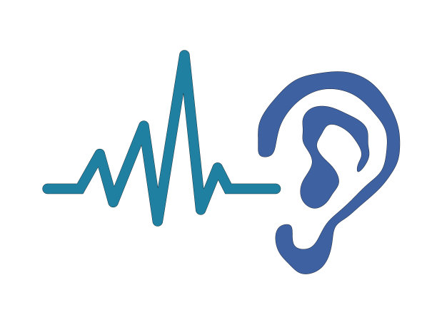 听图标，样式向量是一个双色平面符号，蓝色和青色，圆角，白色背景。图片下载