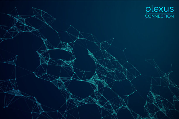 发光的线和点组成的数字神经丛图片下载