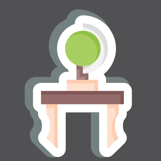 贴纸桌装饰。与复古装饰符号相关。简单的设计可编辑。简单的说明图片下载