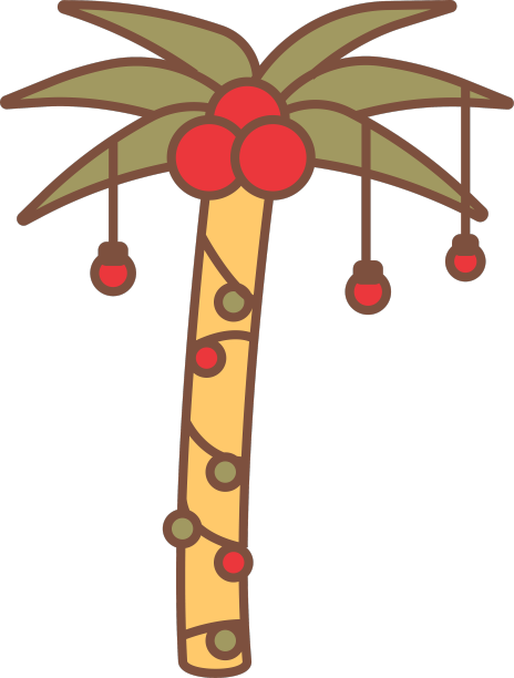 热带棕榈树圣诞节图片下载