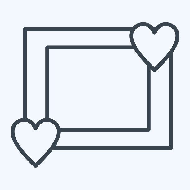 图标相框。与复古装饰符号相关。行风格。简单的设计可编辑。简单的说明图片下载