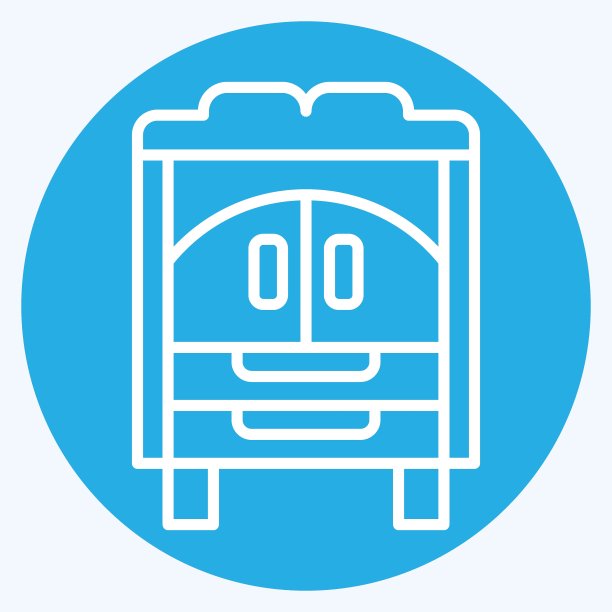 图标的衣柜。与复古装饰符号相关。蓝眼睛的风格。简单的设计可编辑。简单的说明图片下载