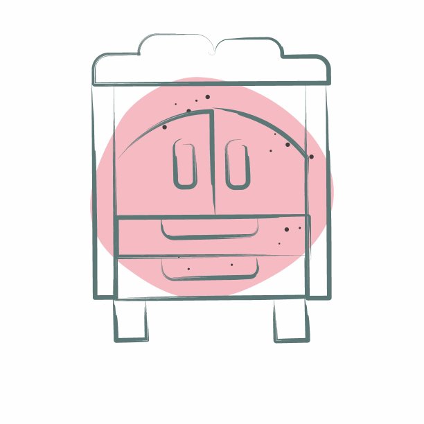 图标的衣柜。与复古装饰符号相关。色斑样式。简单的设计可编辑。简单的说明图片下载