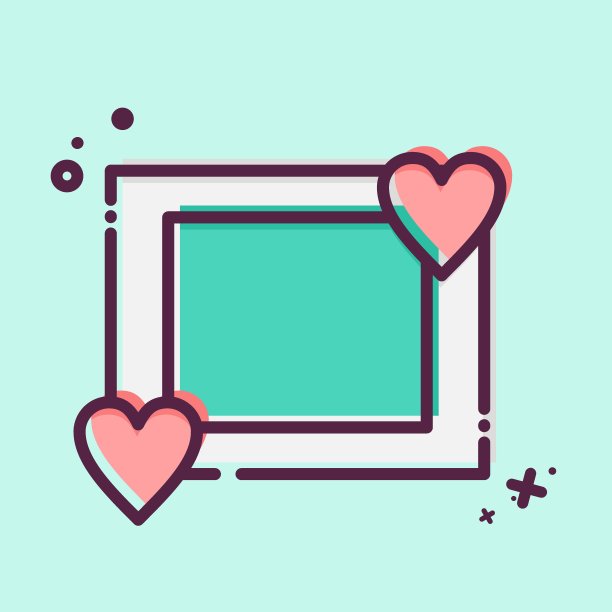 图标相框。与复古装饰符号相关。MBE风格。简单的设计可编辑。简单的说明图片下载