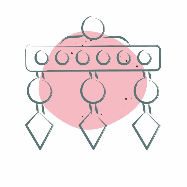 图标移动。与复古装饰符号相关。色斑样式。简单的设计可编辑。简单的说明图片下载