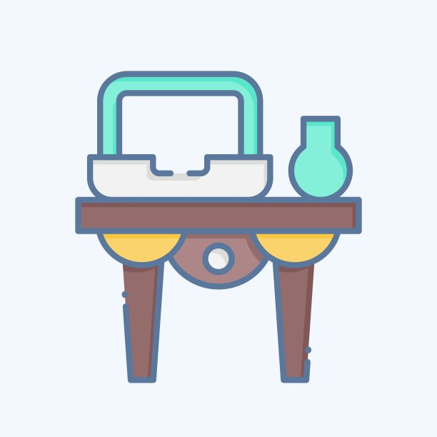 图标的货架上。与复古装饰符号相关。涂鸦风格。简单的设计可编辑。简单的说明图片下载