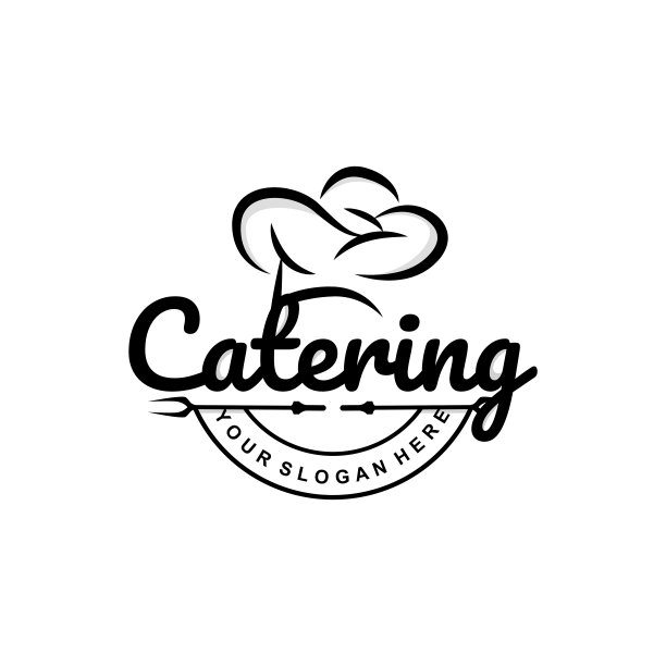 厨师标志设计烹饪灵感和厨师帽与简单的线条为餐厅经营品牌图片下载