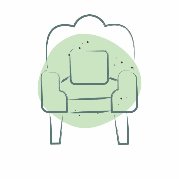 图标沙发。与复古装饰符号相关。色斑样式。简单的设计可编辑。简单的说明图片下载