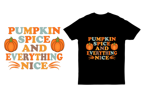 南瓜香料和所有漂亮的t恤设计图片下载