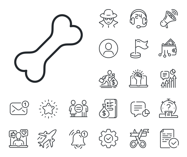 狗骨线图标宠物食品标志工薪族图片下载