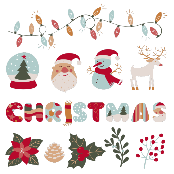 圣诞节和新年的装饰图片下载