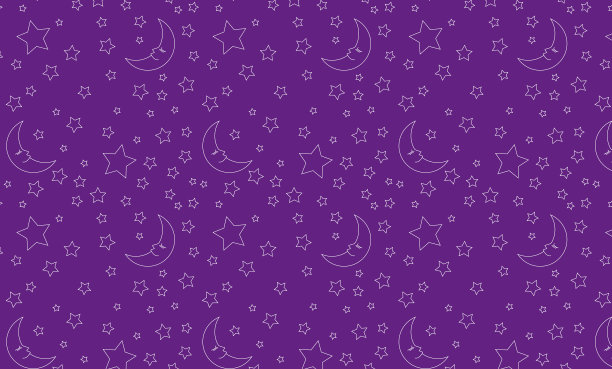 月亮和星星。夜晚的天空。紫色背景图案。图片下载