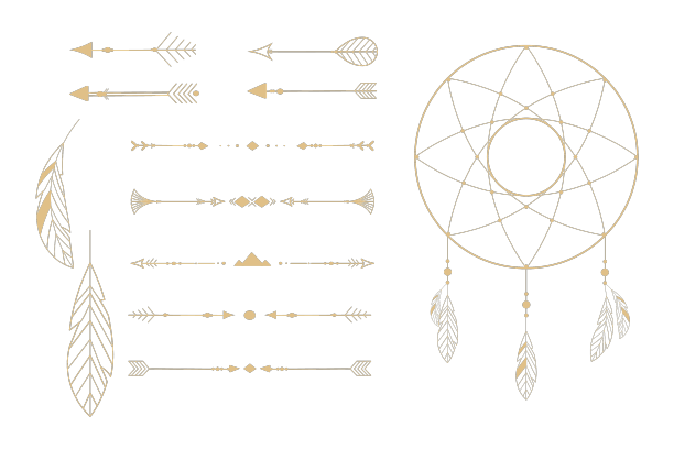 集金色部落捕梦网羽毛线艺术图片下载