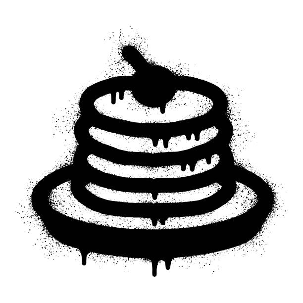 用黑色喷漆涂鸦的煎饼图片下载