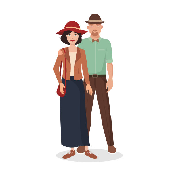 穿着时髦的情侣相拥而立图片下载