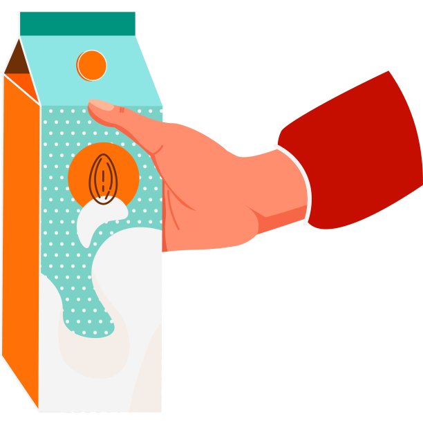 一只手抱着一盒杏仁奶图片下载