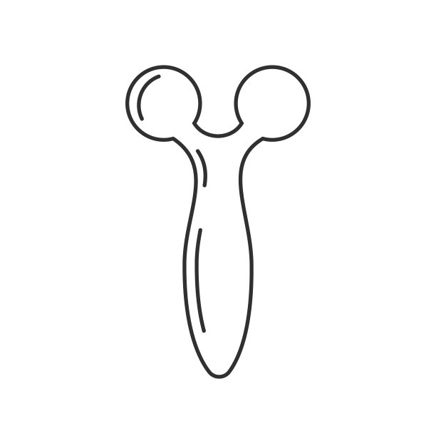 滚柱按摩线图标的轮廓。面部提升工具的轮廓图标。黑色简单插图的瘦身手册棒，面部美容仪器。平面隔离矢量象形图，矢量图片下载