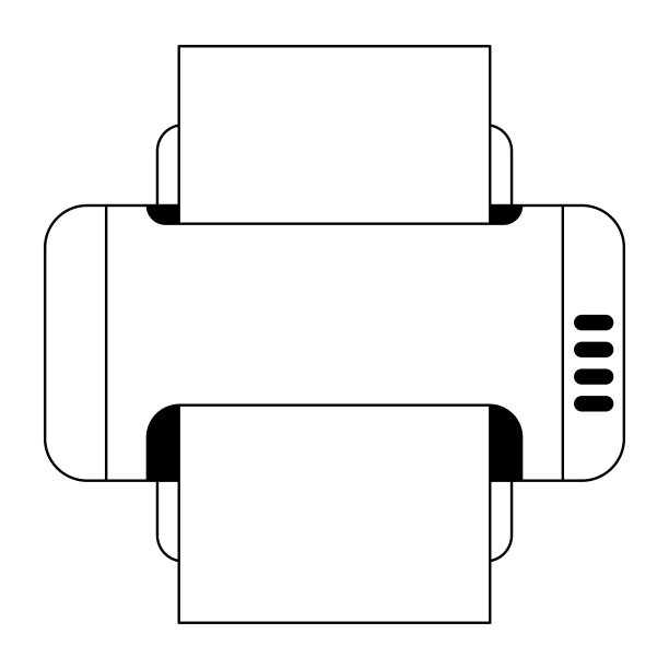 打印机的插图。计算机设备及工作装置。图片下载