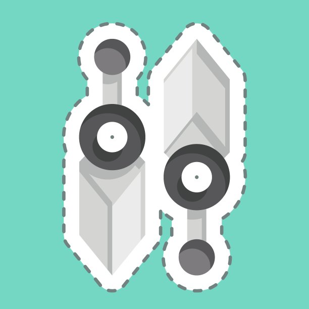 不干胶线切刀。与忍者符号有关。简单的设计可编辑。简单的说明图片下载