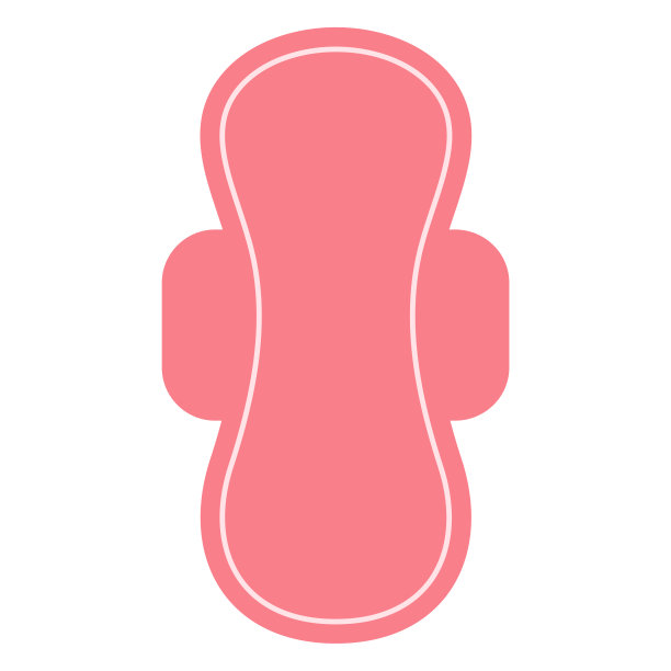 保护女性月经期。手绘粉垫。经期保健。图片下载