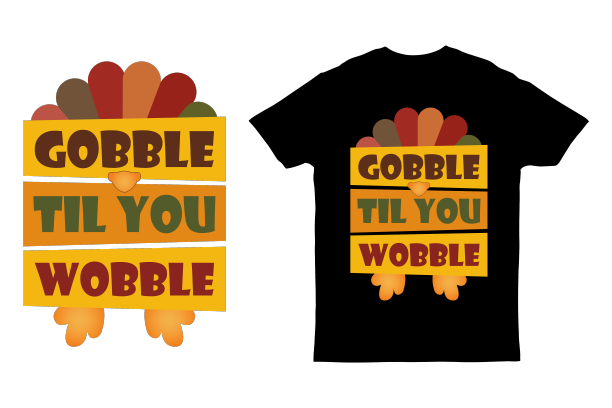 狼吞虎咽，直到你的感恩节t恤摇摇欲坠图片下载