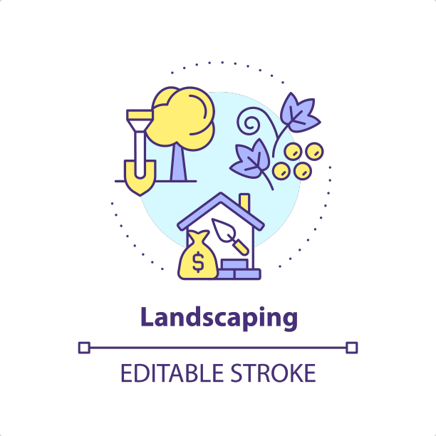 二维细线性图标景观概念图片下载