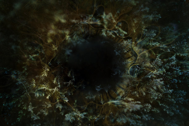 笔触，深色背景纹理的股票照片与黑洞在中间。艺术抽象纹理背景。完美的背景与空间的文字或图像。图片下载