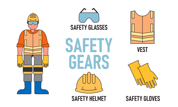 安全装备的收集作为工人的设备图片下载