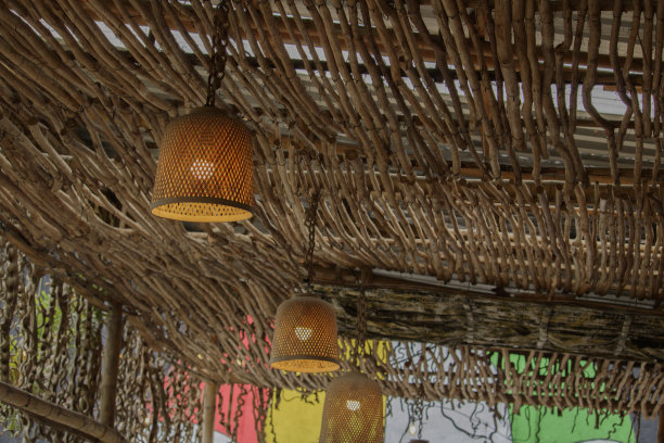 竹制灯笼装饰图片下载