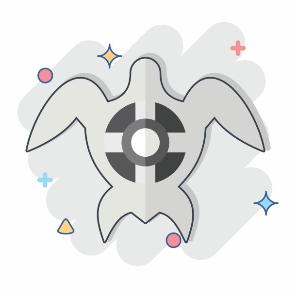 图标海龟。与海的象征有关。漫画风格。简单的设计可编辑。简单的说明图片下载