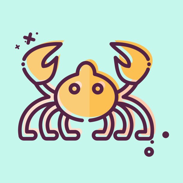 图标蟹。与海的象征有关。MBE风格。简单的设计可编辑。简单的说明图片下载