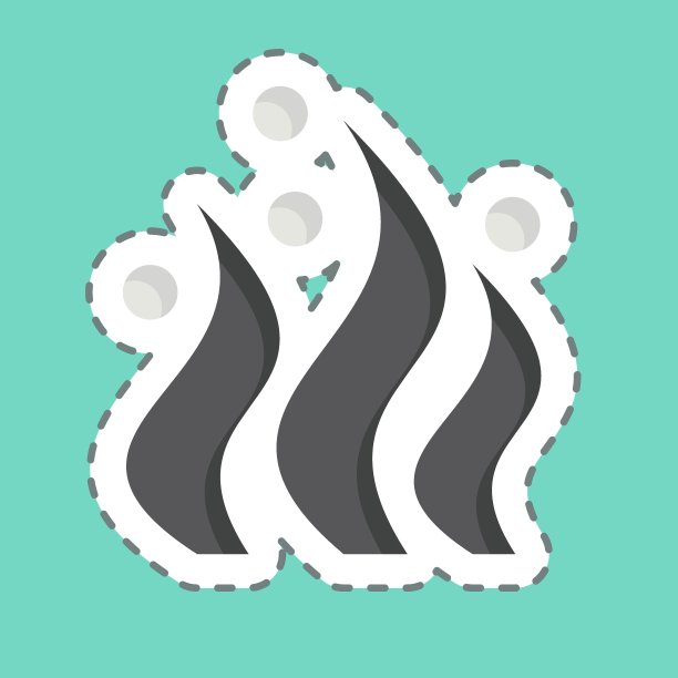 贴线切海藻。与海的象征有关。简单的设计可编辑。简单的说明图片下载