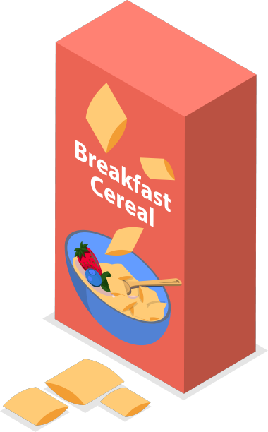 三维等距平面早餐麦片图片下载