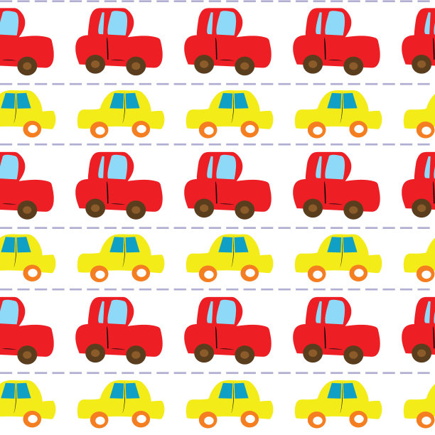 幼稚的一排排彩车花纹无缝的白色花纹图片下载