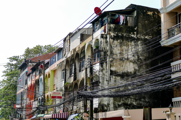 美丽的建筑物废墟曼谷市在泰国拍摄的照片图片下载