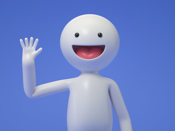 一个3D卡通人物的空白板图片下载