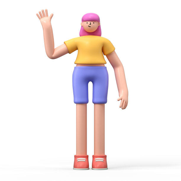 一个3D卡通人物的空白板图片下载