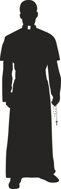神父十字头剪影图片下载