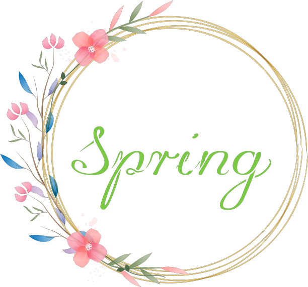 圆形的金色框架与树叶和花朵图片下载