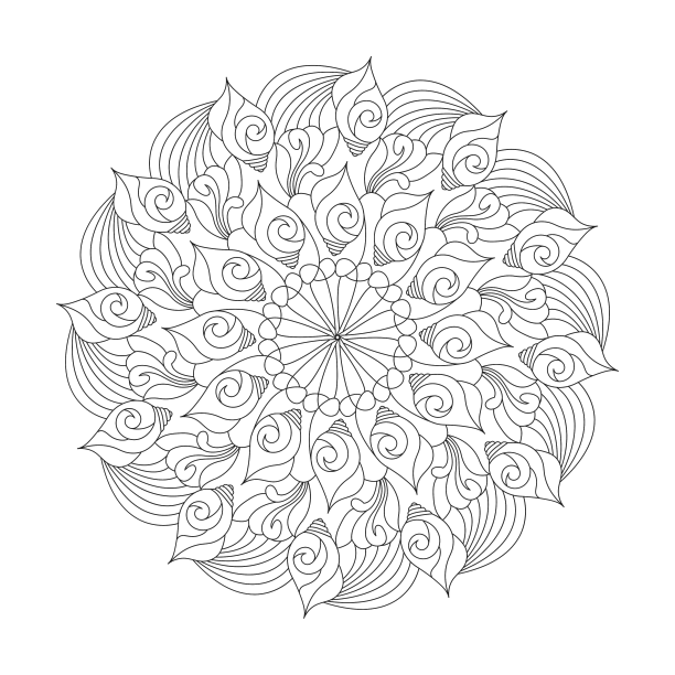 曼陀罗宁静光辉涂色书页图片下载
