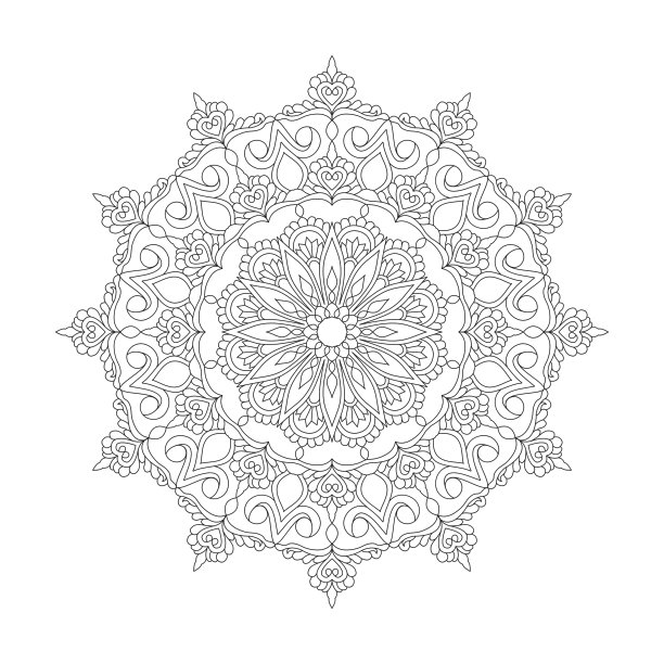 曼荼罗光辉优雅涂色书页为KDP图片下载