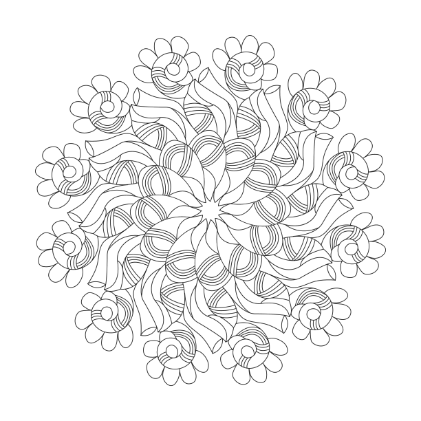 神圣的美丽成人曼陀罗涂色书页图片下载