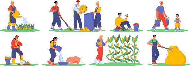 一套农场工作概念图片下载