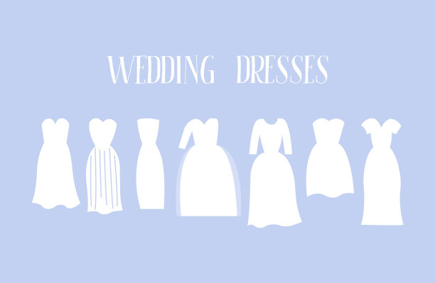 各种各样的婚纱商店。新娘精品套装礼服插图图片下载