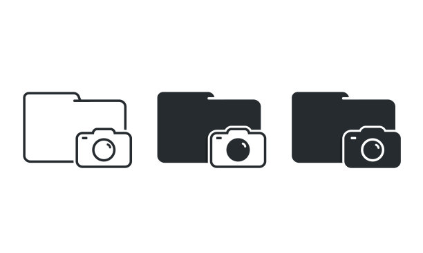 相机照片文件夹。说明向量图片下载