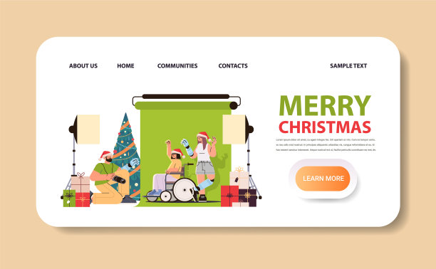 残疾人摄影师在圣诞老人的圣诞节图片下载