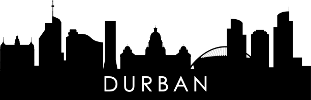 德班天际线轮廓黑色德班城市图片下载